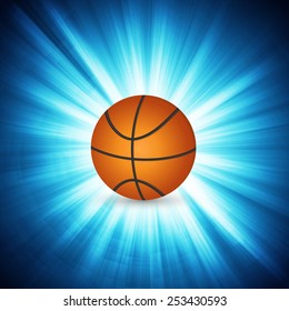 basketball in neon lines abstract