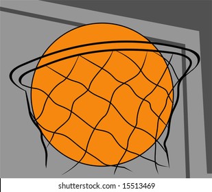 basketball in net	
