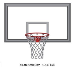 Basketball Net With Backboard is an illustration of a complex basketball net including the basketball backboard.