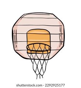 Basketball Net With Backboard is an illustration of a complex basketball net including the basketball backboard.