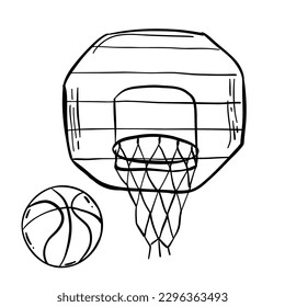 Basketball Net With Backboard is an illustration of a complex basketball net including the basketball backboard.