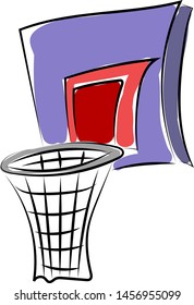Dibujo de la red de baloncesto, ilustración, vector sobre fondo blanco.