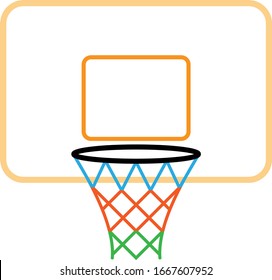 Basketball Net Icon, Basketball Net Board Vector Illustration