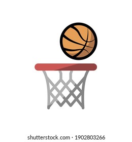 basketball net icon of color style design vector template