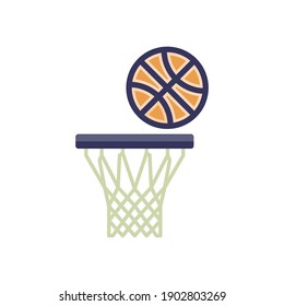 basketball net icon of color style design vector template