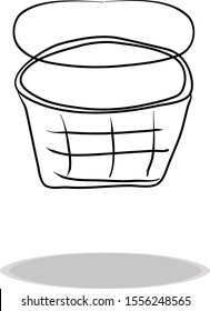 Basketball net icon, flat design, hand drawing. Illustration sport, contour of symbol black
