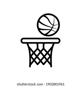 basketball net line icon design vector template