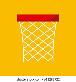 basketball net over yellow background. vector illustration
