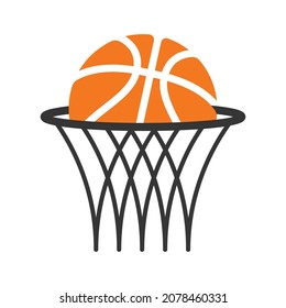basketball in net vector illustration icon clipart