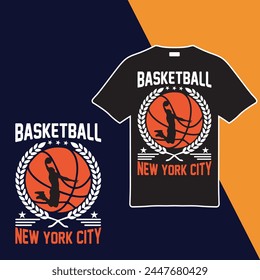 Basketball New York City t-shirt design. vector illustration