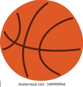 Basketball with no outlines flat colored
