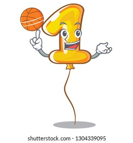 With basketball number one balloon in cartoon shape