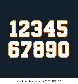 Basketball numbers set. Vector illustration