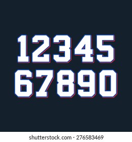 Basketball numbers set. Vector illustration