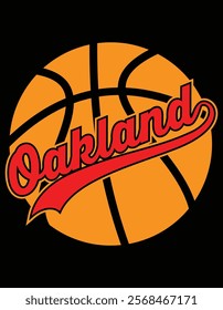 Basketball Oakland City Vintage Design Eps File.