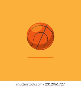 Dibujo de Ilustración del Vector de objetos de baloncesto. Estilo de caricatura plano vector de icono de objeto deportivo