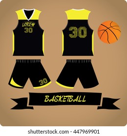 Basketball objects, Sport uniform, Vector illustration