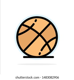 Basketball on Abstract Circle Background Flat color Icon