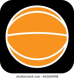 Basketball on a black background, a logo of a basketball, an icon of a basketball.