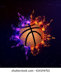 basketball on fire