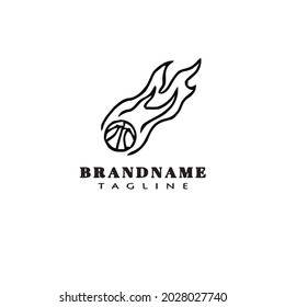 basketball on fire logo icon design template modern vector