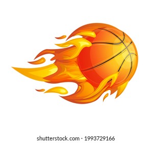 Basketball on Fire - Stock Illustration as EPS 10 File