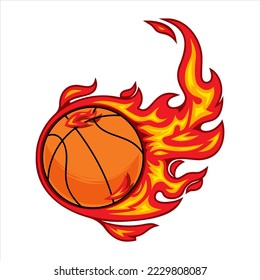 baloncesto en la ilustración de Fire Vector. 