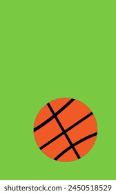 basketball on a green background, brown