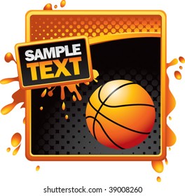 basketball on grunge style splat background