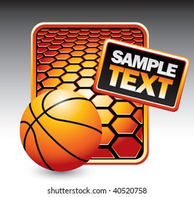 basketball on hexagon background