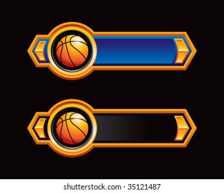 basketball on royal horizontal banners