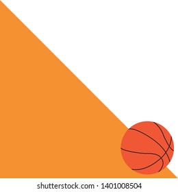 A basketball on white and orange background.