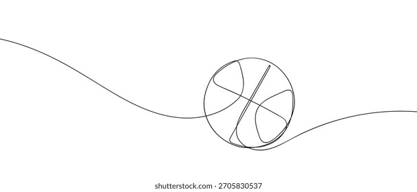 Basketball in one continuous line one line vector illustration.