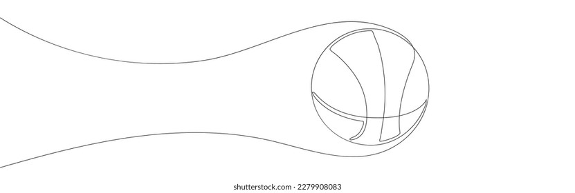 Basketball one line art. Continuous line drawing of ball