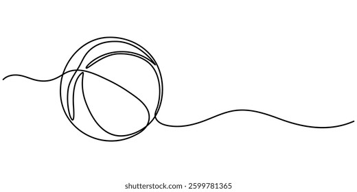  Basketball one line art. Continuous line drawing of ball, sport, running, ball sports, activity, athlete, game, training, basket, Basketball one line art. Continuous line drawing of ball, sport.