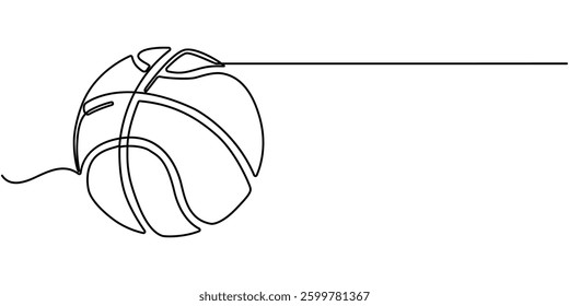  Basketball one line art. Continuous line drawing of ball, sport, running, ball sports, activity, athlete, game, training, basket, Basketball one line art. Continuous line drawing of ball, sport.