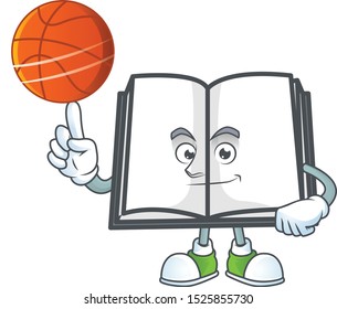With basketball open book for learning a student.