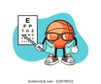 Basketball optician cartoon. Mascot Character vector.
