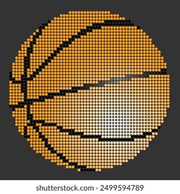 Basketball. Basketball orange ball. Orange ball made of pixels. Vector Illustration EPS10.