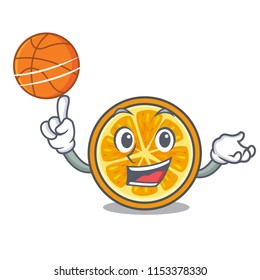 With basketball orange character cartoon style