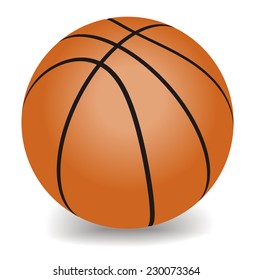 Basketball orange color image, basketball web icon, basket ball concept for design,  basketball illustration with shadow, basket-ball picture