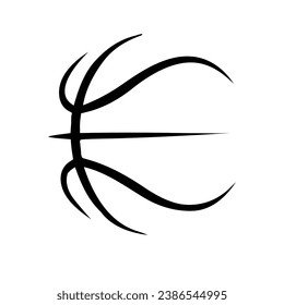 Basketball outline black colour design