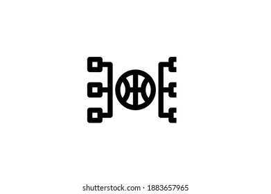 Basketball Outline Icon - Chart