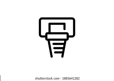 Basketball Outline Icon - Hoop