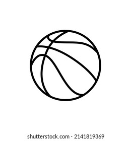 Basketball Outline Icon Illustration on Isolated White Background Suitable for Ball, Basket, Sports Equipment Icon