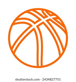 Basketball Outline Icon Vector Illustration