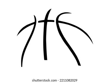 Basketball outline, isolated on white