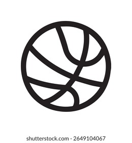 Basketball-Umriss Vektorsymbol auf weißem Hintergrund