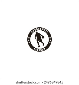 Basketball oval logo Vector Illustration