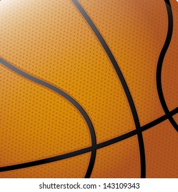 basketball over orange background vector illustration